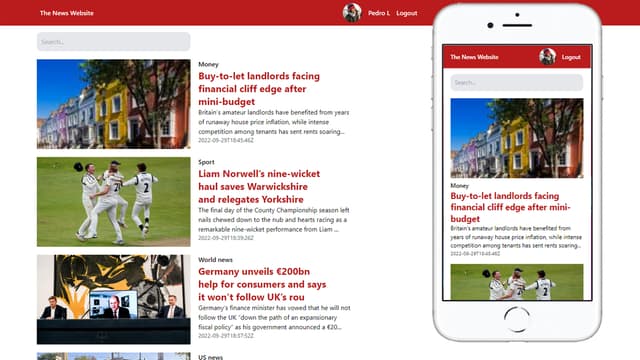 The News Website screenshot